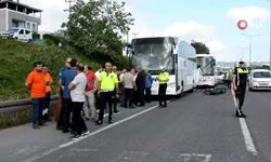 Arızalanan otobüse çarpan motosiklet sürücüsünden acı haber