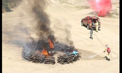 Orman yangınlarına karşı helikopter destekli tatbikat