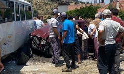 İşçileri taşıyan servis minibüsü kaza yaptı! Olay yerine ekipler sevk edildi