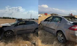20 yaşındaki sürücü şarampole devrilen otomobilde can verdi