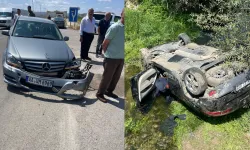 Cenazeye gelenlerin bulunduğu araçlar çarpıştı: 5 yaralı