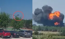 Yalova'da F-16 eğitim uçağının düşme anı kamerada