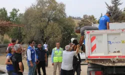 Yangından etkilenen üreticilere küçükbaş hayvan, sera malzemesi ve yem desteği