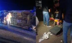 Kontrolden çıkan minibüs devrildi: 9 yaralı!