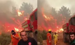 Yangın ekipleri alevlerin arasında kalmaktan son anda kurtuldu!