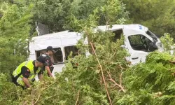 Minibüs bahçeye yuvarlandı: 1'i ağır 17 yaralı