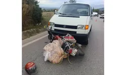 Ödemiş'te panelvanla çarpışan motosikletin sürücüsü yaralandı