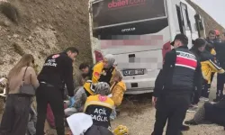 Yolcu midibüsü kayalıklara çarptı: Çok sayıda yaralı var!