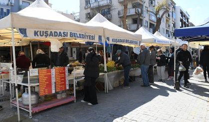 Aydın Kuşadası'nda doğal ürünler tezgahlarda hayat buluyor