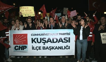 Kuşadalılar, İmamoğlu'na destek için yürüdü