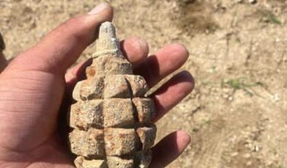 Tarihin izleri tarlada ortaya çıktı: 104 yıllık patlamamış el bombası bulundu