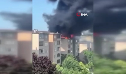 Yangın çıkan bina kısa sürede alevlere teslim oldu
