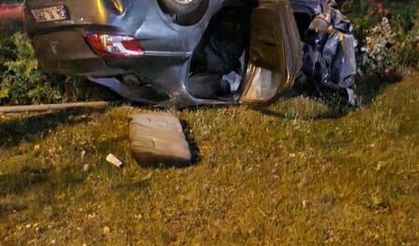 Feci kaza: Kontrolden çıkan otomobil takla attı, 1 ölü 2'si ağır 3 yaralı!