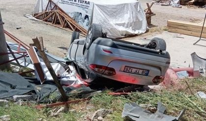 Kontrolden çıkan otomobil şarampole devrildi: 2 yaralı