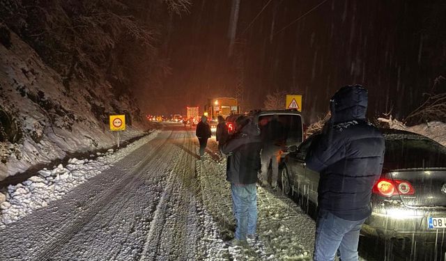 Artvin'de kar esareti: Araçlar yolda kaldı, uzun kuyruklar oluştu!