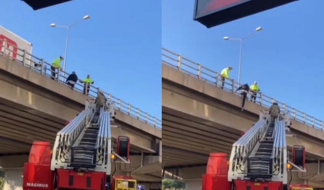 İzmir'de şoke eden olay: Kendini köprüden aşağı bıraktı!