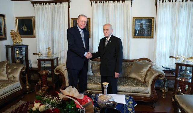Cumhurbaşkanı Erdoğan'dan Bahçeli'ye ziyaret: İki lider Ankara'da bir araya geldi