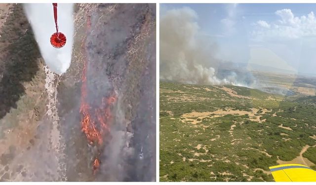 Foça’da yangın: Alevler ormana sıçradı