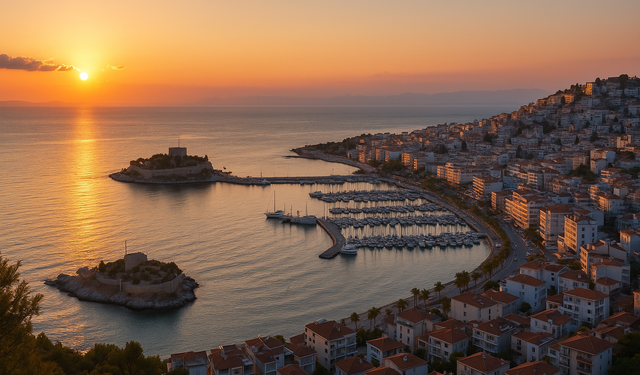 Sevda Tepesi'nden Kuşadası Panoraması: Güvercinada ve Marinanın En Romantik Fotoğrafını Burada Çekin!