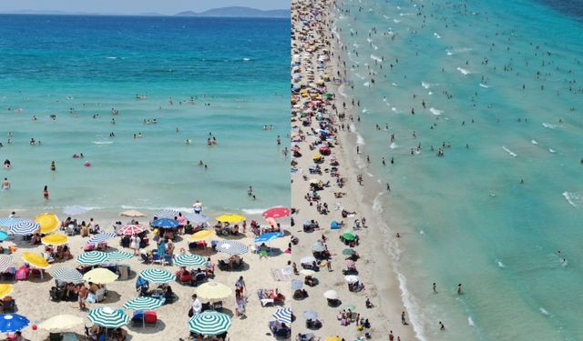 Çeşme'de plajlar doldu taştı nüfus 1 milyonu geçti