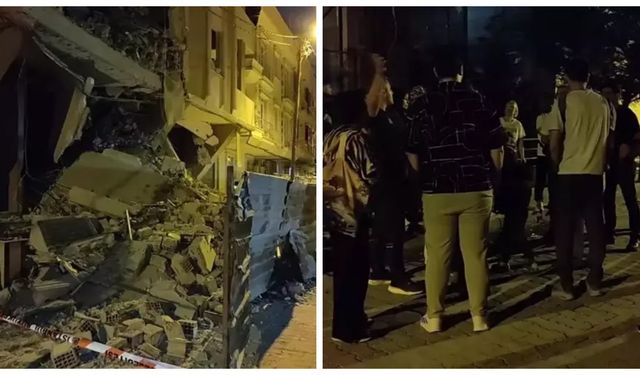 Gece yarısı çökme panik yarattı: Binalar tahliye edildi