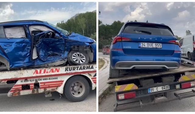 Hastane yolunda korkunç kaza: Otomobil ikiye katlandı, 2 ölü
