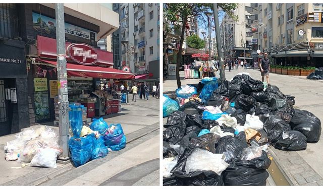 İzmir’de grev 4. gününde: Çöpler caddelere taştı