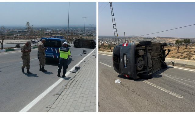 Kontrolden çıktı, devrildi: Ticari araçtaki 4 kişi yaralandı