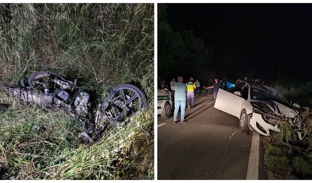 Motosiklet ile otomobil çarpıştı: 2 ölü