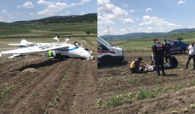 SON DAKİKA | Eğitim uçağı iniş sırasında ters döndü: Pilot yaralı