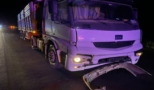 TIR otomobile çarptı: 3’ü çocuk 4 yaralı