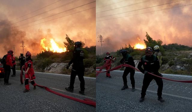 Çeşme’de alevler yükseliyor: İzmir- Çeşme otoyolu yanıyor!