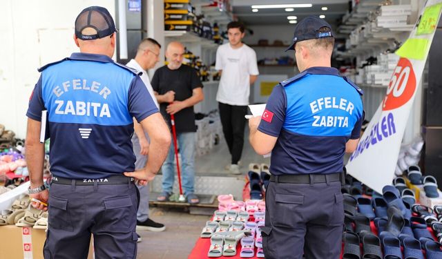 Efeler'de kaldırım işgaliye denetimleri başladı