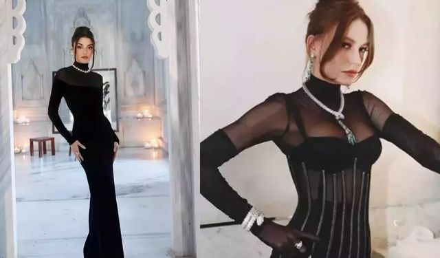 Siyahlar içindeki Hande Erçel'in kombini Serenay Sarıkaya'ya benzetildi!