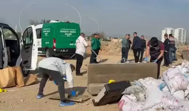 Hafriyat alanında kan donduran olay! Çekyat içine gizlenmiş erkek cesedi bulundu