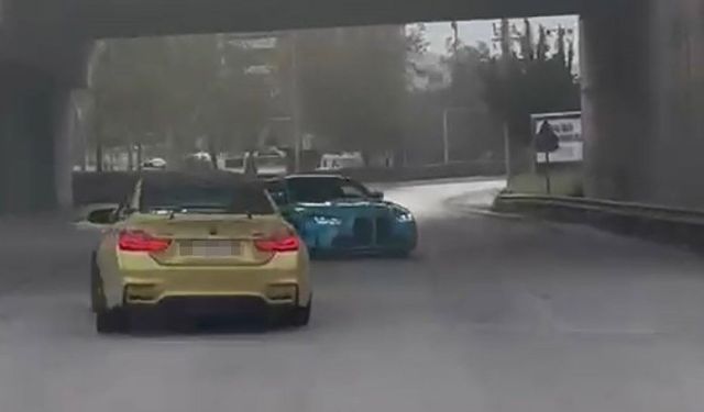 İzmir'de akan trafikte drift atan 2 araç trafikten men edildi