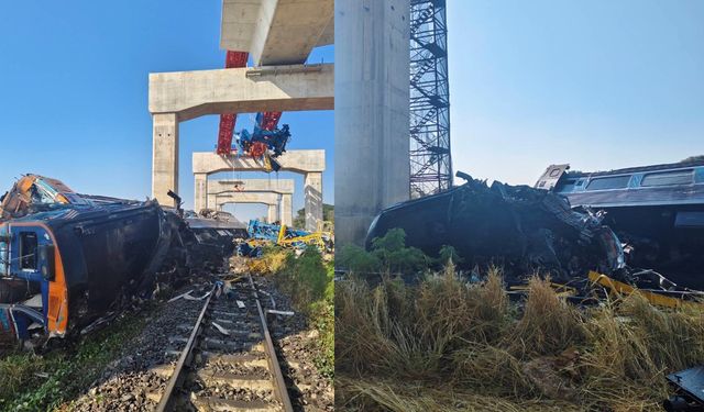 Tayland'da trenin üzerine devrilen vinç can aldı: 20 ölü, 30 yaralı