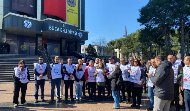 Buca Belediyesi'ndeki memurlardan iş bırakma eylemi: Derhal haklarımızı ödeyin