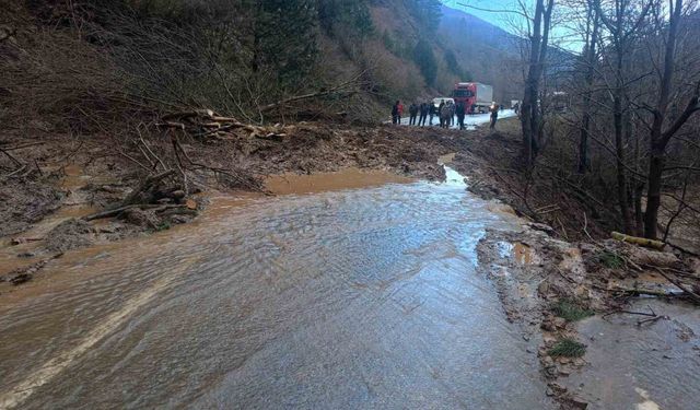 İzmir'de sağanak yağış heyelana neden oldu, Ödemiş-Salihli yolu kapandı