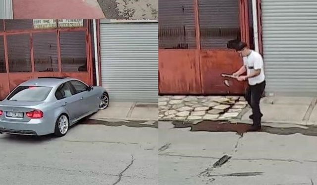 Bornova'da drift yapan sürücü kaza yaptı