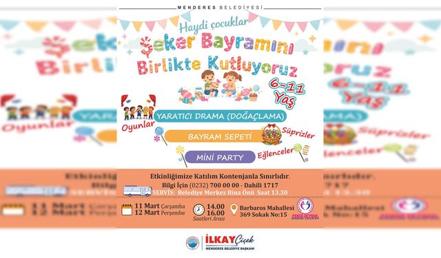 Menderes'te çocuklara özel bayram etkinliği