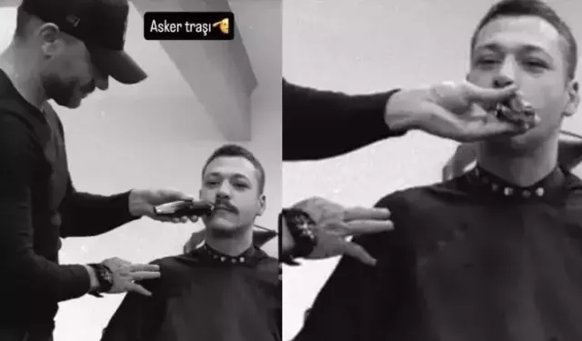 Askere gidicek olan Kubilay Aka saçlarını kazıttığı anları paylaştı