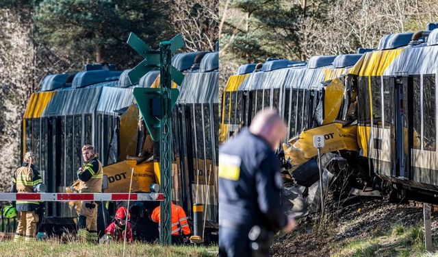 Danimarka'da iki tren çarpıştı! Korkunç kazada 4'ü ağır 17 yaralı