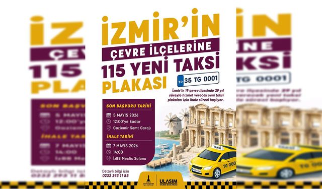 İzmir’in çevre ilçelerine 115 yeni taksi geliyor