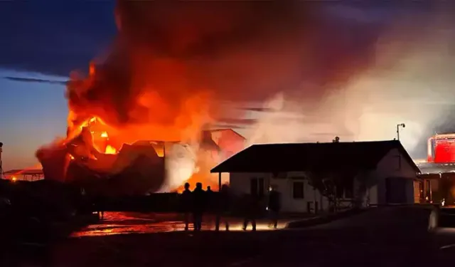 Kereste fabrikasında patlama sonrası yangın: Alevler kısa sürede tesisi sardı