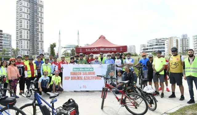 Çiğli'de pedallar 36 kilometre sıfır atık için çevrildi