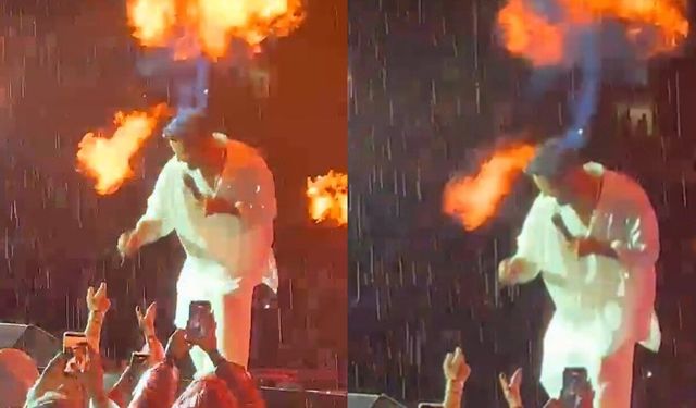 Tan Taşçı'nın İzmir konserinde korku dolu anlar: Yüzüne alevler sıçradı