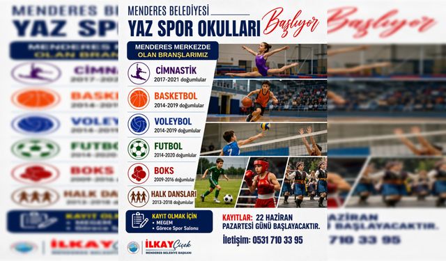 Menderes'te çocuklar yaz tatilini sporla geçirecek