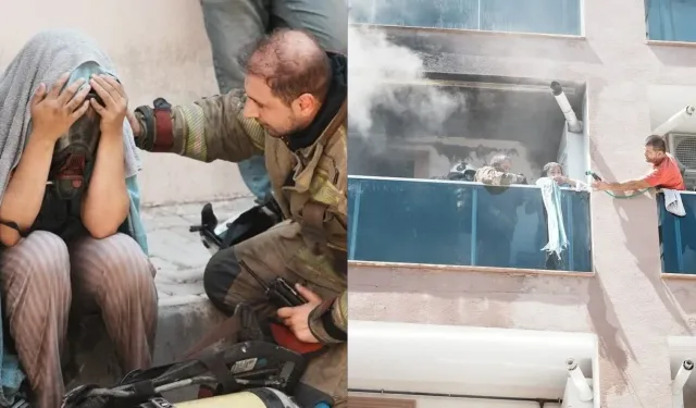İzmir'de 3 katlı binada yangın! 10 kişi kurtarıldı