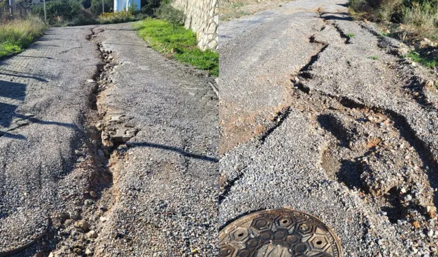 İzmir Karaburun’da bozuk yol tepkisi: Site sakinleri onarım bekliyor